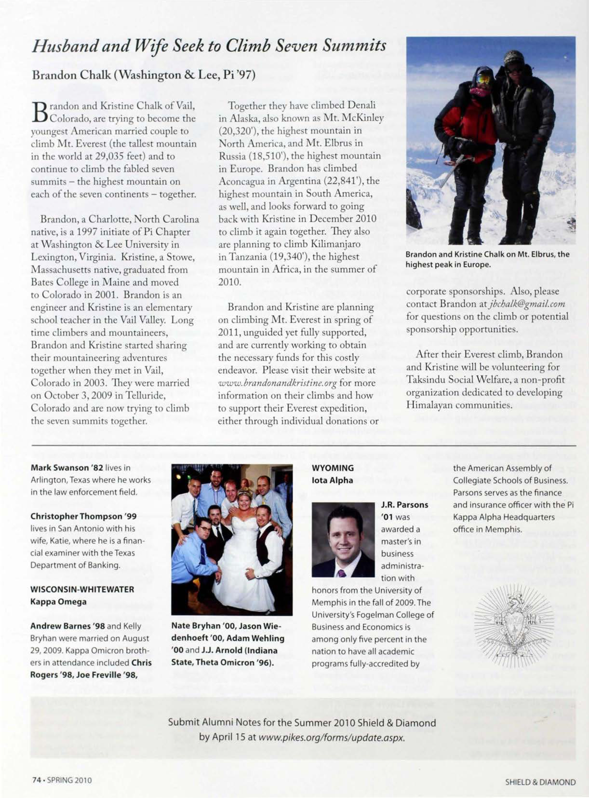 Husband and Wife Seek To Climb Seven Summits